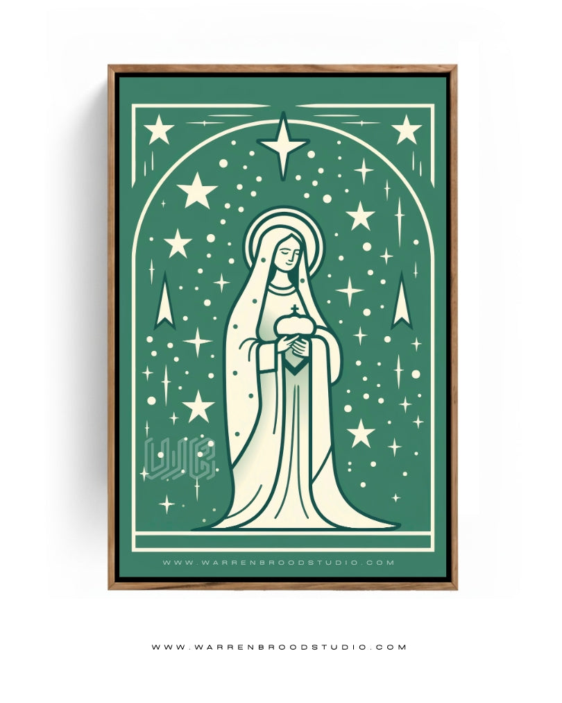 Virgin Mary of Divine Grace religious wall art frame for Christian home decor