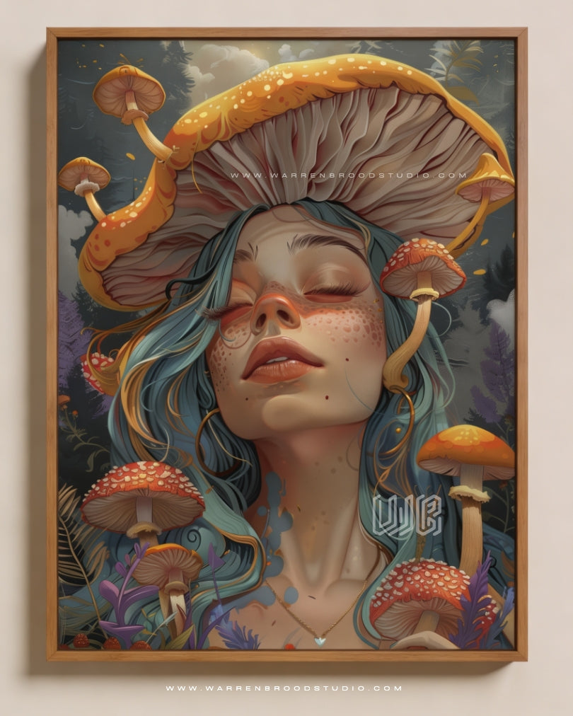 Dream Shade, Digital Illustration - Contemporary Digital Portrait Art Print Wall Frame Online for Home Decor