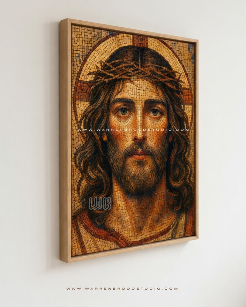 Jesus Christ Crown of Thorns - Premium Christian Framed Print Wall Decor