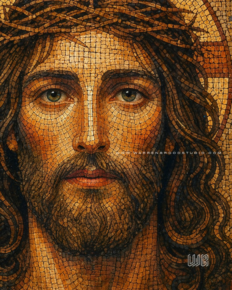 Jesus Christ Crown of Thorns - Premium Christian Framed Print Wall Decor