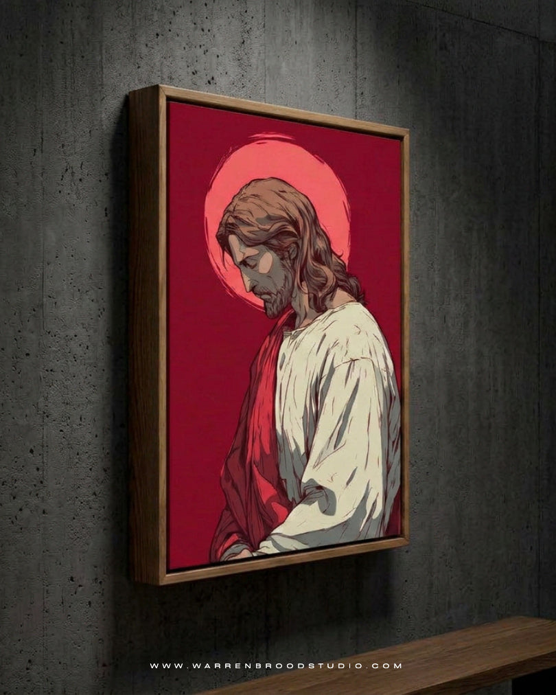 Jesus of Nazareth Portrait, Illustartion - Wooden Box Frame