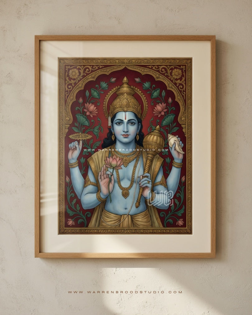 Lord Vishnu Wall Art, Lord Vishnu Painting, Vishnu Bhagwan Wall Frame, Vishnu Wall Decor, Hindu Religious Wall Art, Lord Vishnu Framed Print, Vishnu Art Print, Shankha Chakra Gada Padma Artwork, Vishnu Devotional Painting, Hindu God Wall Decor, Premium Hindu Wall Frame, Traditional Indian Religious Art, Pooja Room Wall Art, Temple Wall Decor, Spiritual Wall Art, Indian Mythology Artwork