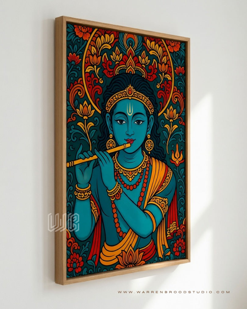 Buy Lord Krishna Wall Art, Krishna Playing Flute, Krishna Wall Art, Lord Krishna Painting, Krishna Artwork, Hindu Wall Art, Hindu Religious Wall Art, Krishna Wall Decor, Shyam Sundar Krishna, Murli Manohar Krishna, Blue Krishna Painting, Indian Mural Art, Traditional Indian Wall Art, Spiritual Wall Art, Devotional Wall Art, Hindu Home Decor, Pooja Room Wall Art, Temple Wall Decor, Premium Hindu Wall Art