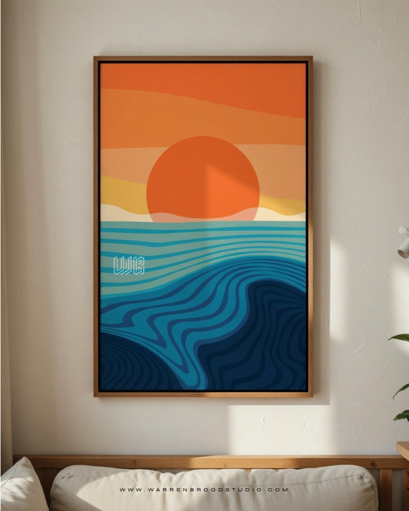 Ocean Rhythm | Contemporary Ocean Sunset Wall Art Print | Premium Wall Art Frames