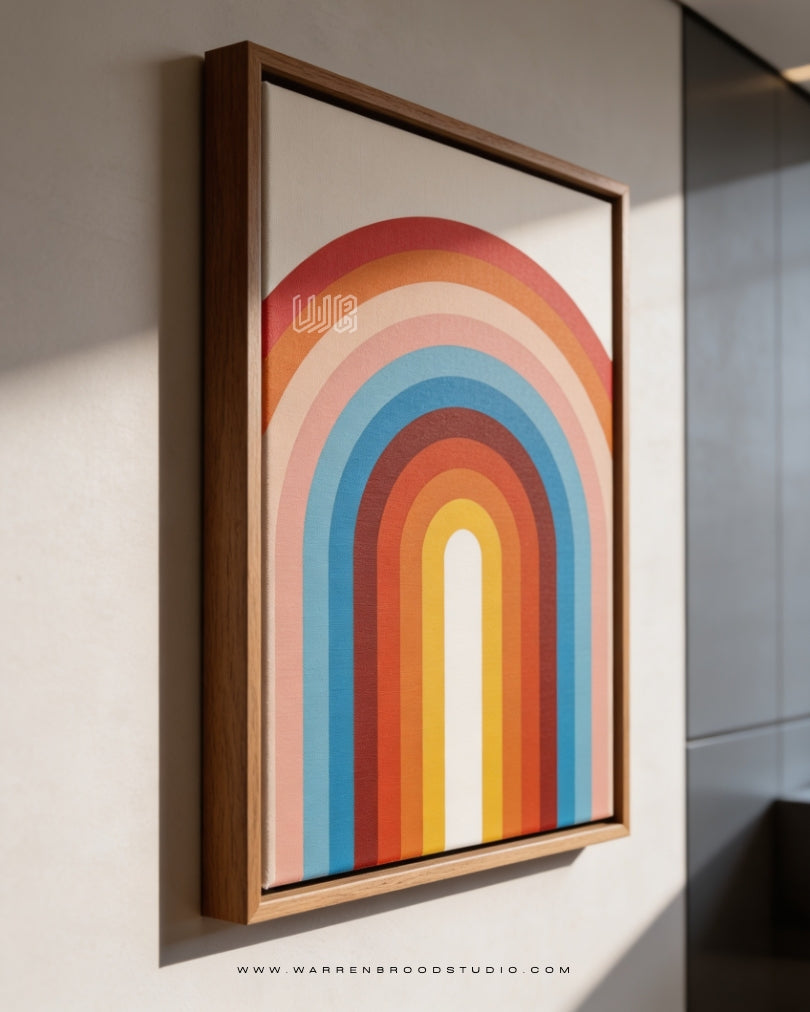 Buy Radiant Layers Premium Wall Art online – contemporary geometric digital illustration with layered arches and premium wooden framing, designed as luxury home décor wall frames in Dubai.