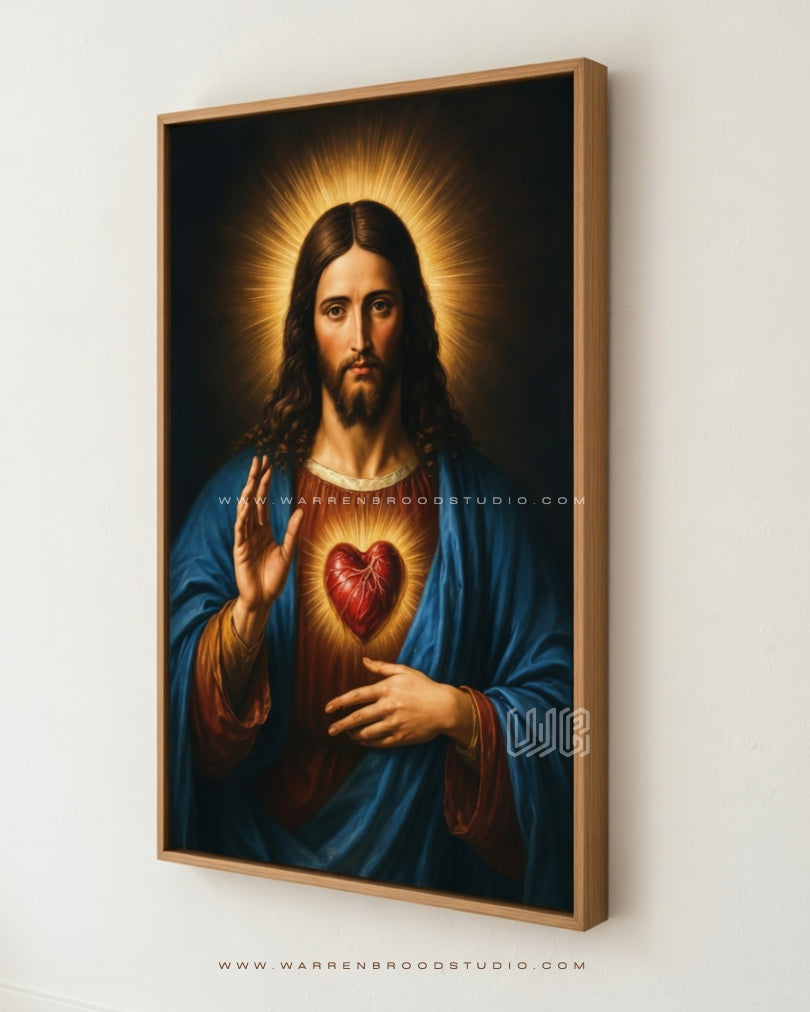 Catholic Sacred Heart of Jesus framed artwork