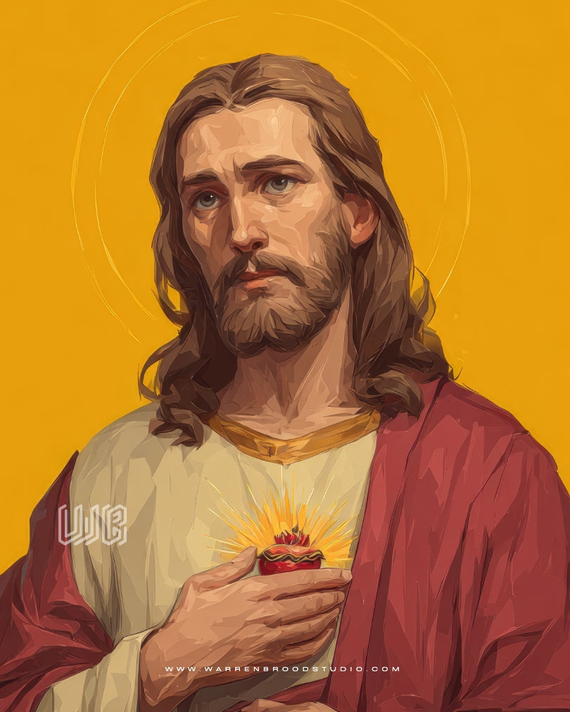 Sacred Heart Jesus art print, Jesus Christ framed wall art, Christian oak wood frame, religious wall decor, Jesus wall frame, Sacred Heart artwork, Christian home decor, framed Jesus print, Catholic wall art, spiritual wall decor
