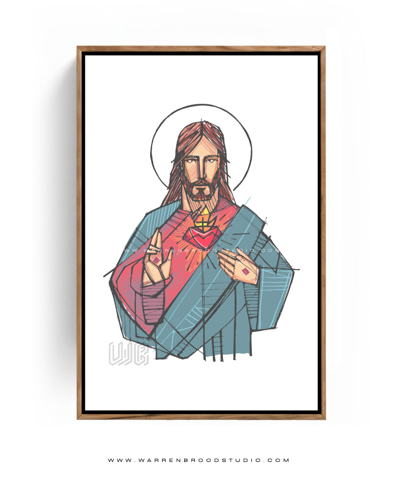 Sacred Heart Jesus portrait digital artwork