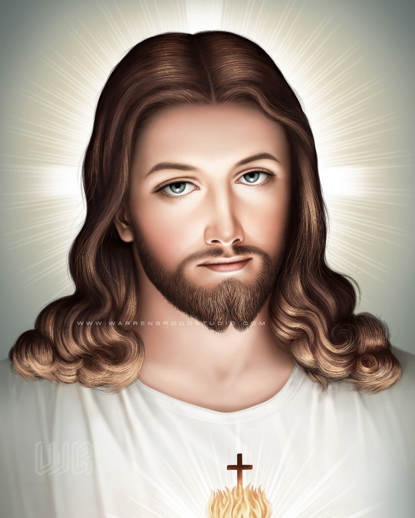 Sacred Heart of Jesus Artwork | Premium Digital Illustration - Warren Brood Studio