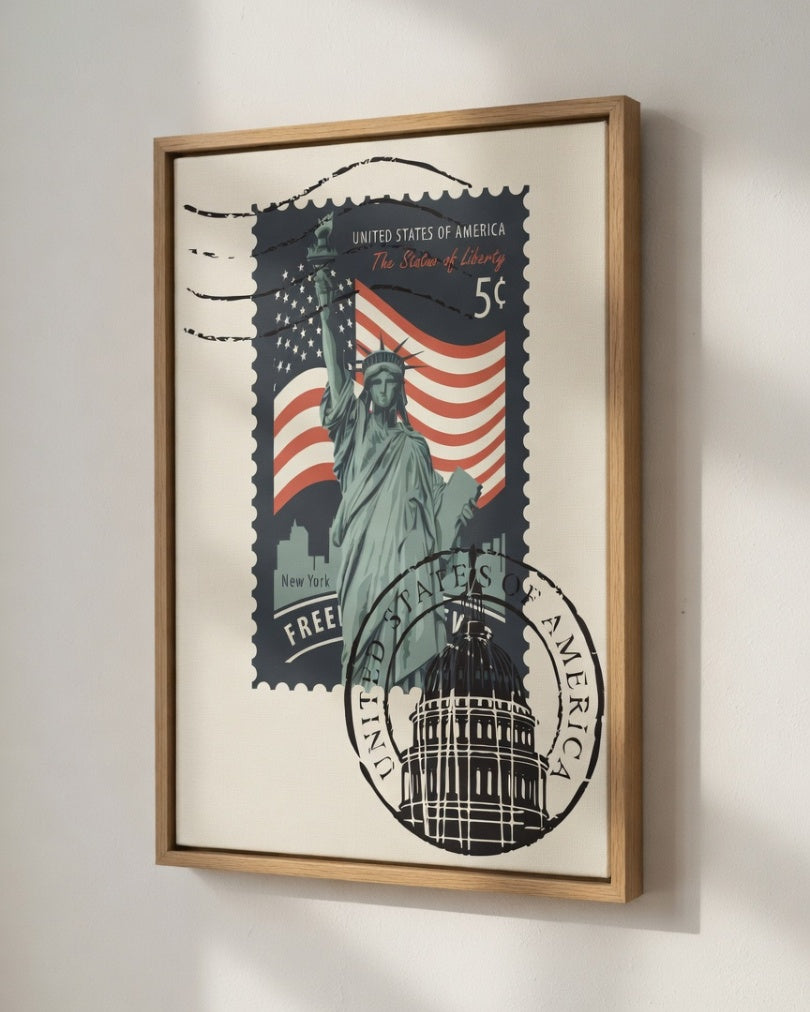The Liberty Mark, Vintage-inspired Digital illustration - Contemporary Art Print Wall Frames