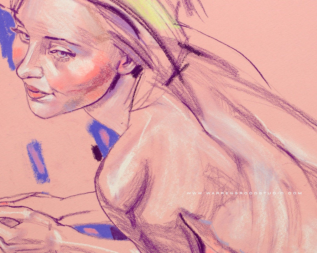 Contemporary pastel portrait wall art for modern home decor, featuring elegant feminine artwork, soft abstract tones, and luxury framed aesthetic designs - Warren Brood Studio Wall Frames