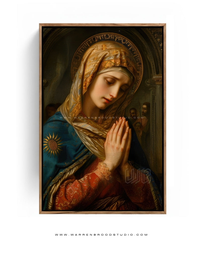 Virgin Mary Painting, Catholic Wall Frame