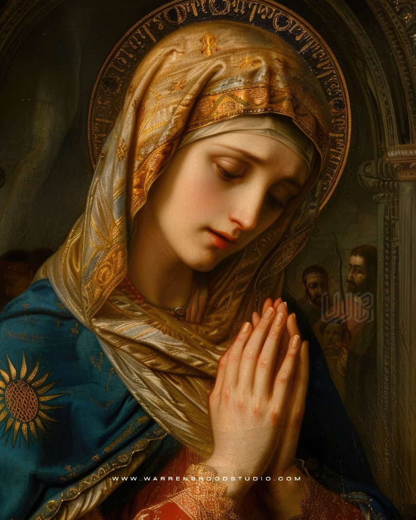 Virgin Mary Painting, Catholic Wall Frame