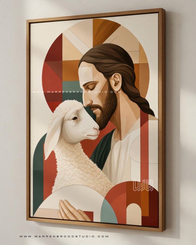 Sacred Jesus & Lamb Wall Art | Luxury Christian Wall Framesc| Religious Wall Decor UAE