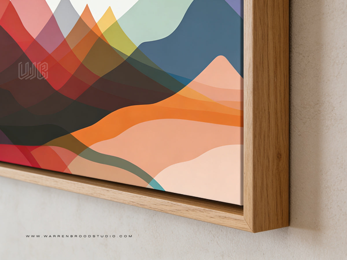 Contemporary Abstract Wooden Wall Frame, Premium Abstract Wall Art, Digital Illustration Wall Décor, Modern Framed Artwork, Luxury Wall Art Online - Warren Brood Studio