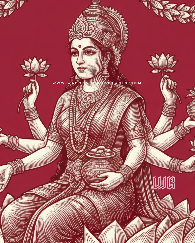 Goddess Lakshmi Wealth & Prosperity Wall Art Print