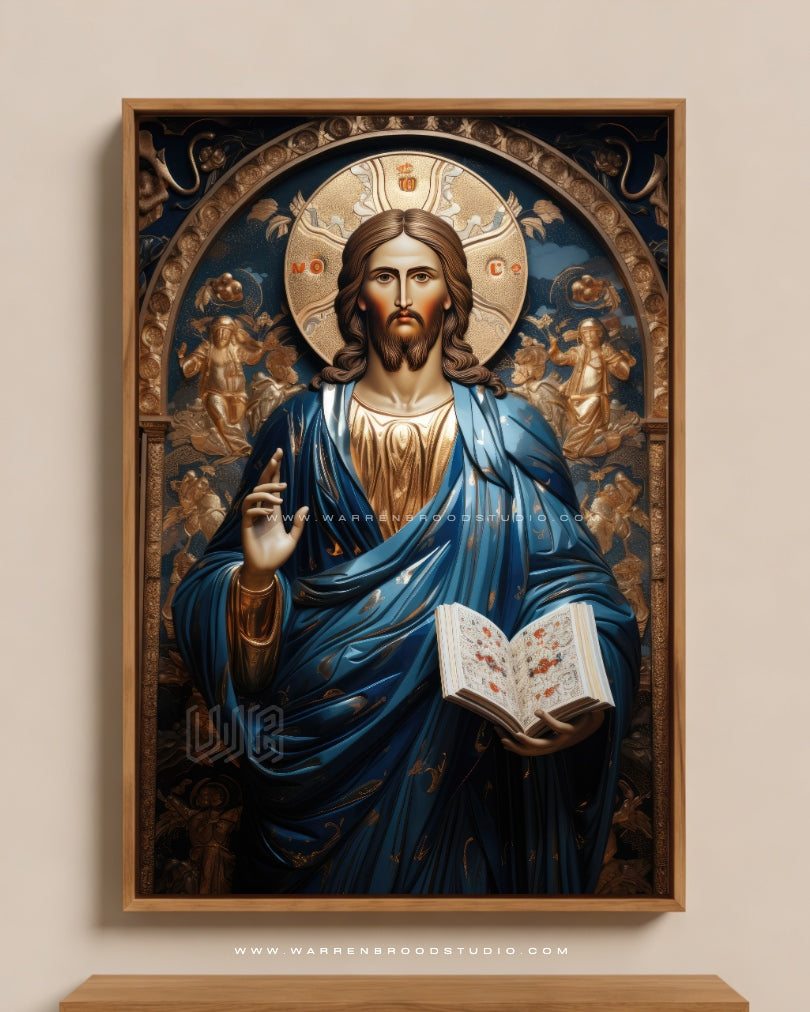 Holy Jesus Christ Byzantine Icon Art Print - Premium Wall Frames Online - Warren Brood Studio
