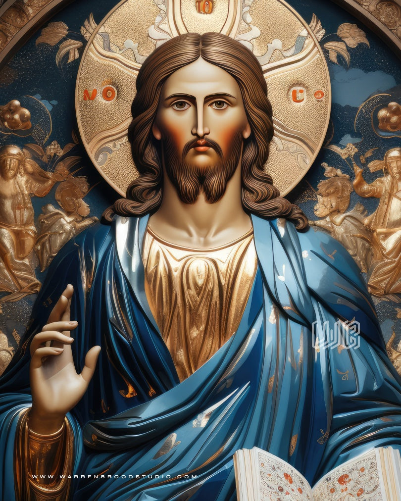 Holy Jesus Christ Byzantine Icon Art Print - Premium Wall Frames - Catholic Wall Frames