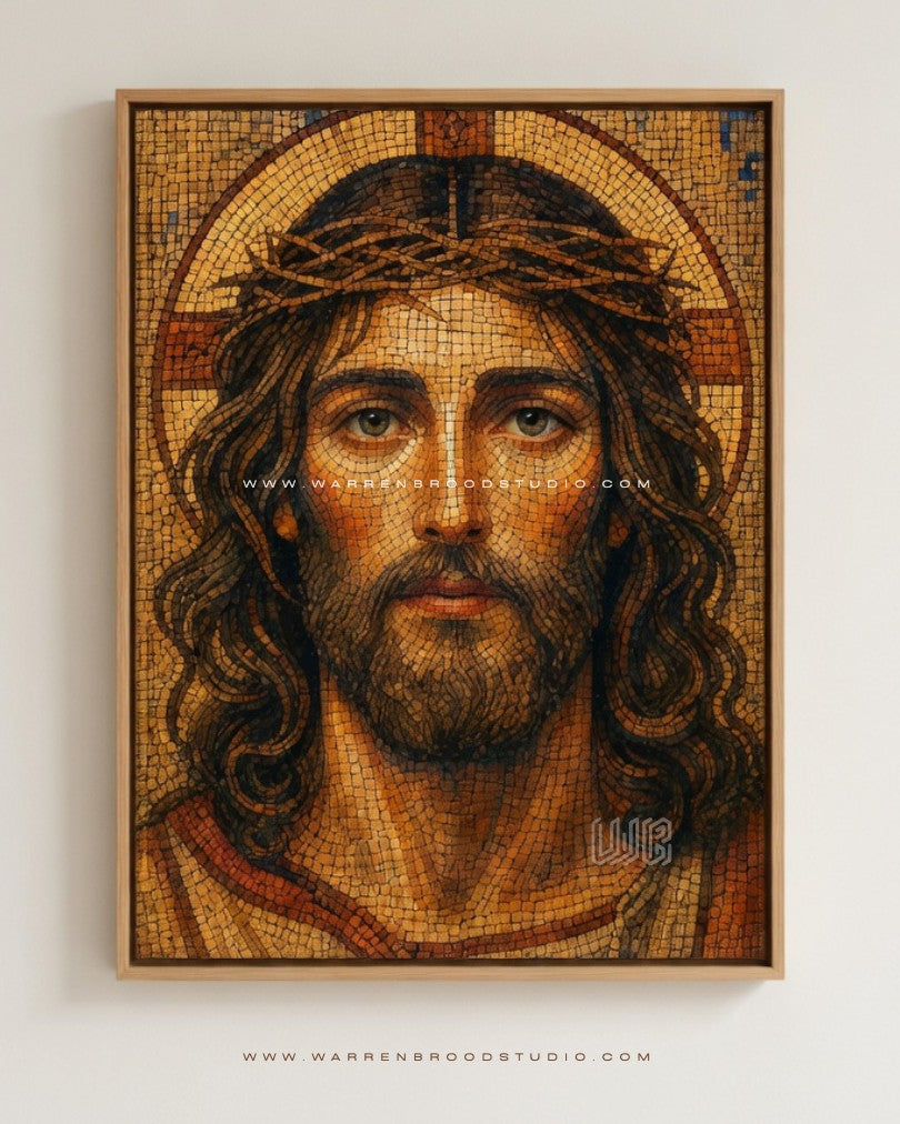 Jesus Christ Crown of Thorns - Premium Christian Framed Print Wall Decor