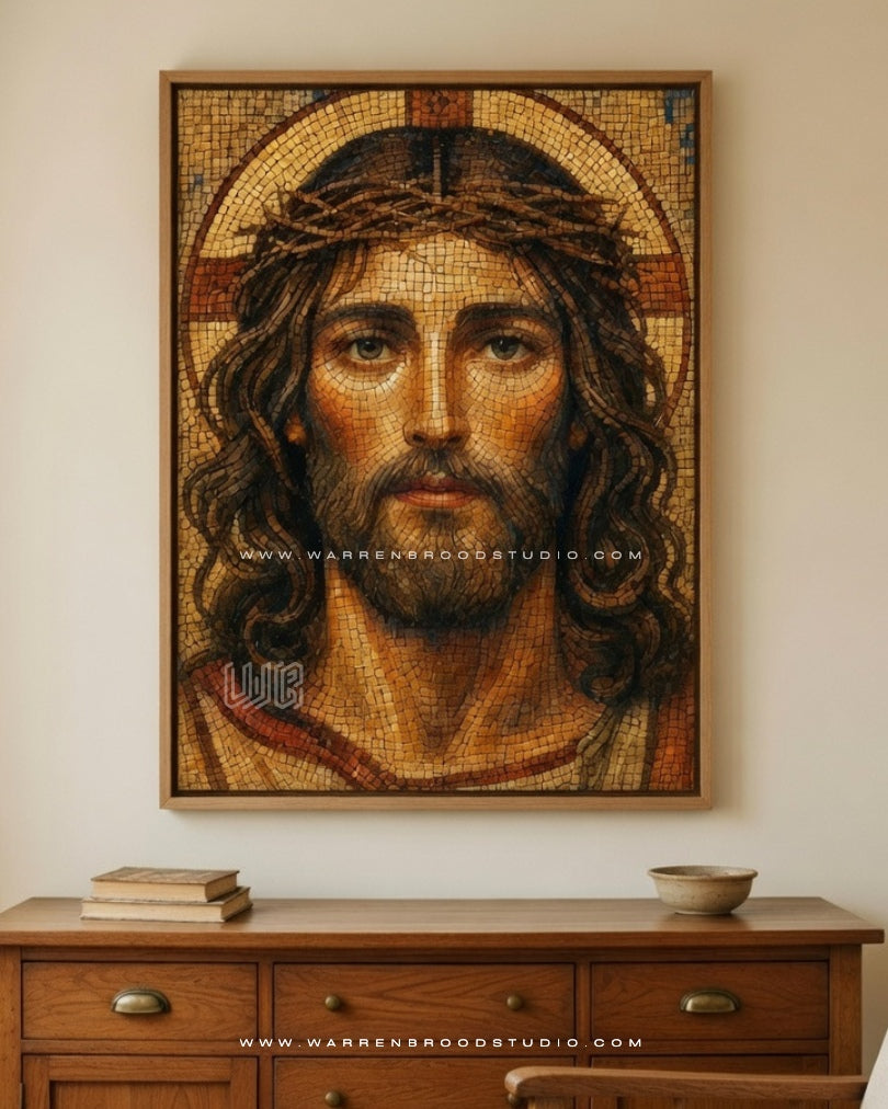 Jesus Christ Crown of Thorns - Premium Christian Framed Print Wall Decor