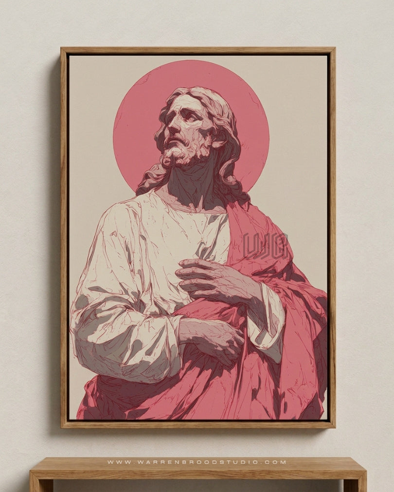 Jesus Christ Illustration - Christian Religious Wall Frame