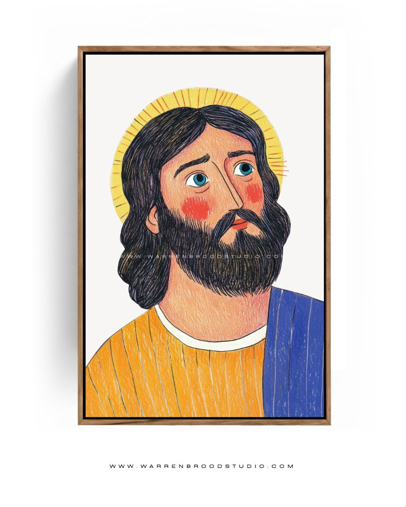 Sketching of Jesus Christ , Wooden Box Frame