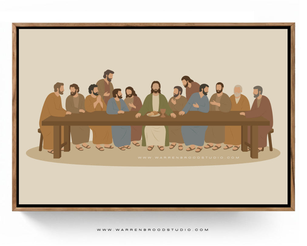 Jesus Christ Last Supper Illustration, Premium wall frames