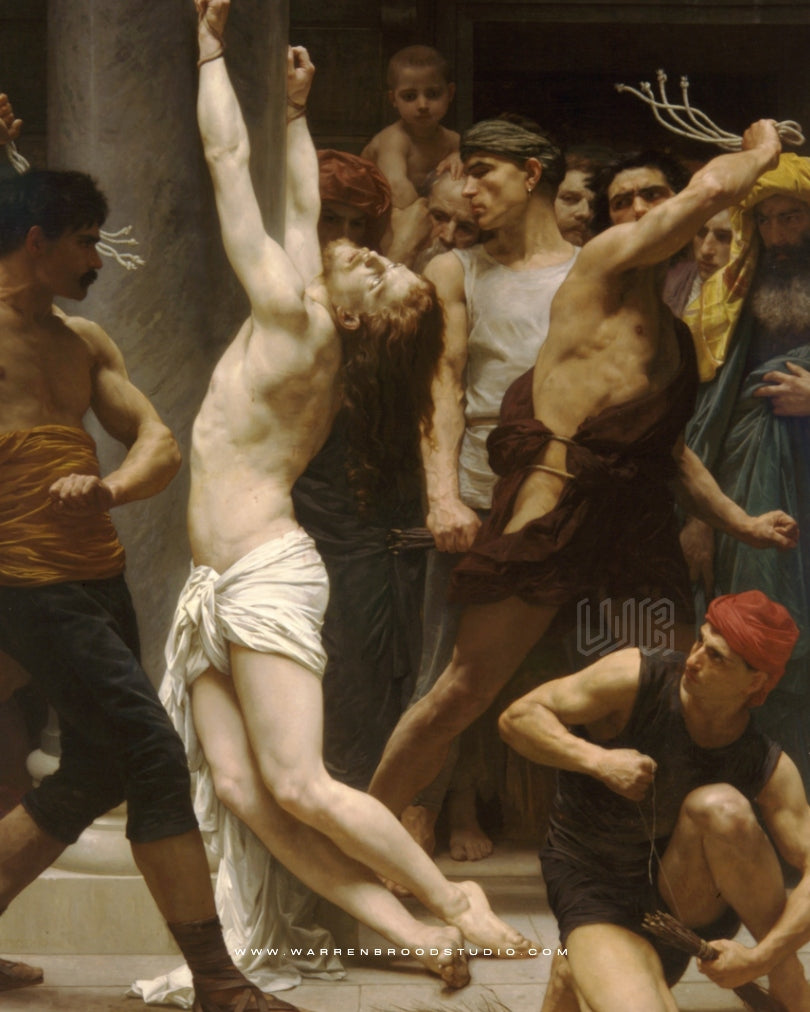 The Flagellation of Christ by William-Adolphe Bouguereau (1880) - Christian Wall Frame