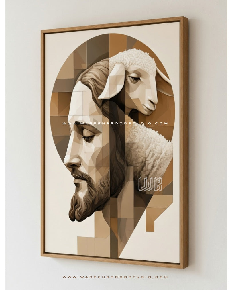 Jesus Wall Art, Jesus and Lamb Wall Art, Jesus Good Shepherd Wall Art, Christian Canvas Print, Christian Wall Art, Religious Wall Art, Jesus Framed Print, Christian Home Décor, Jesus Canvas Painting, Good Shepherd Artwork, Biblical Wall Art, Faith Wall Art, Church Wall Décor, Christian Living Room Wall Art, Prayer Room Wall Art, Christian Gift, Religious Canvas Print, Christian Artwork, Jesus Portrait Wall Art, Premium Christian Wall Frame UAE