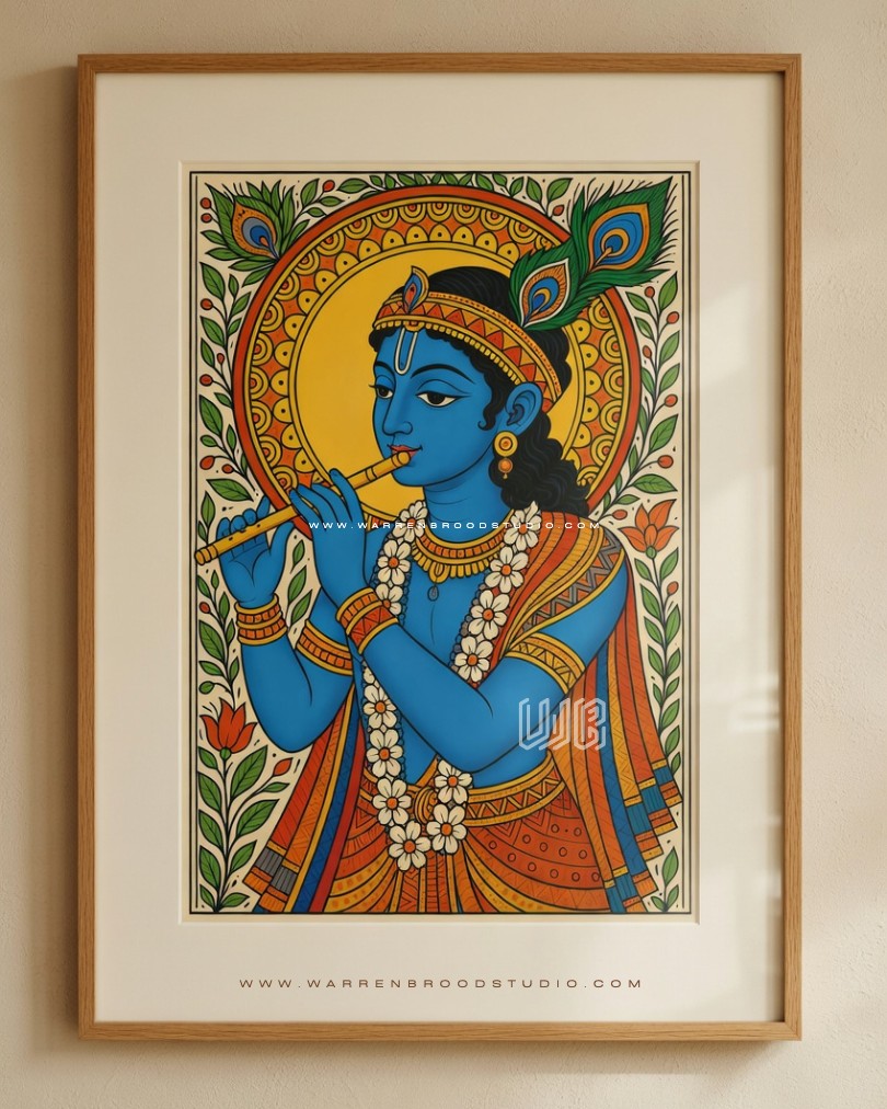 Shop Lord Krishna wall art, Krishna playing flute, Krishna flute wall art, Krishna wall frame, Hindu wall art, Hindu religious wall décor, Krishna painting, Krishna framed print, Krishna home décor, Indian spiritual wall art, devotional wall art, Lord Krishna artwork, Krishna portrait print, Janmashtami wall décor, Krishna bansuri art, pooja room wall art, temple wall décor, Krishna canvas print, premium Hindu artwork