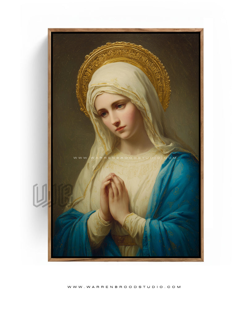 Mother Mary Art - Wooden Box Frame