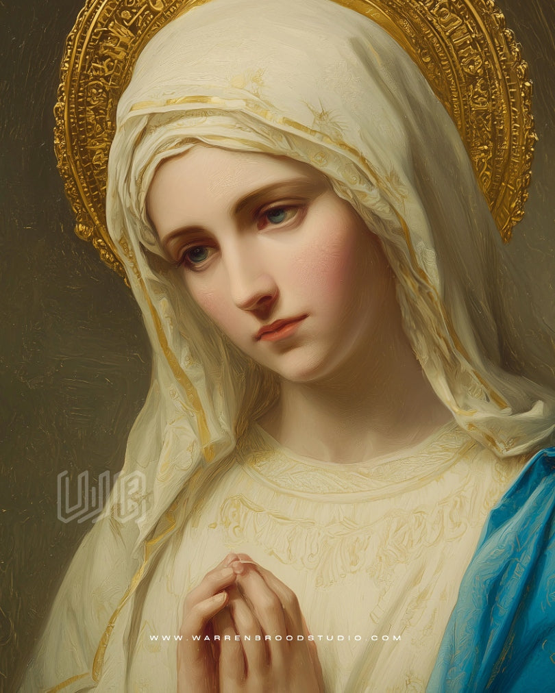 Mother Mary Art - Wooden Box Frame