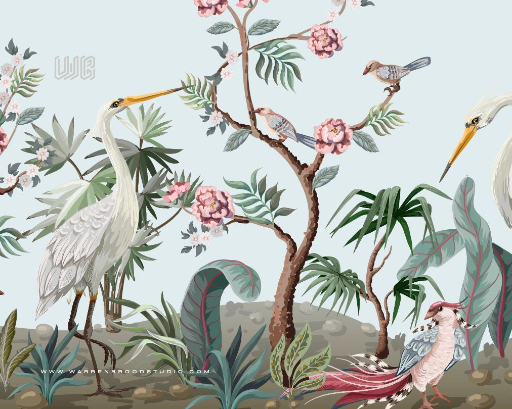 Nature's Symphony – Premium Botanical Bird Wall Art Print with Elegant Floral Garden Illustration