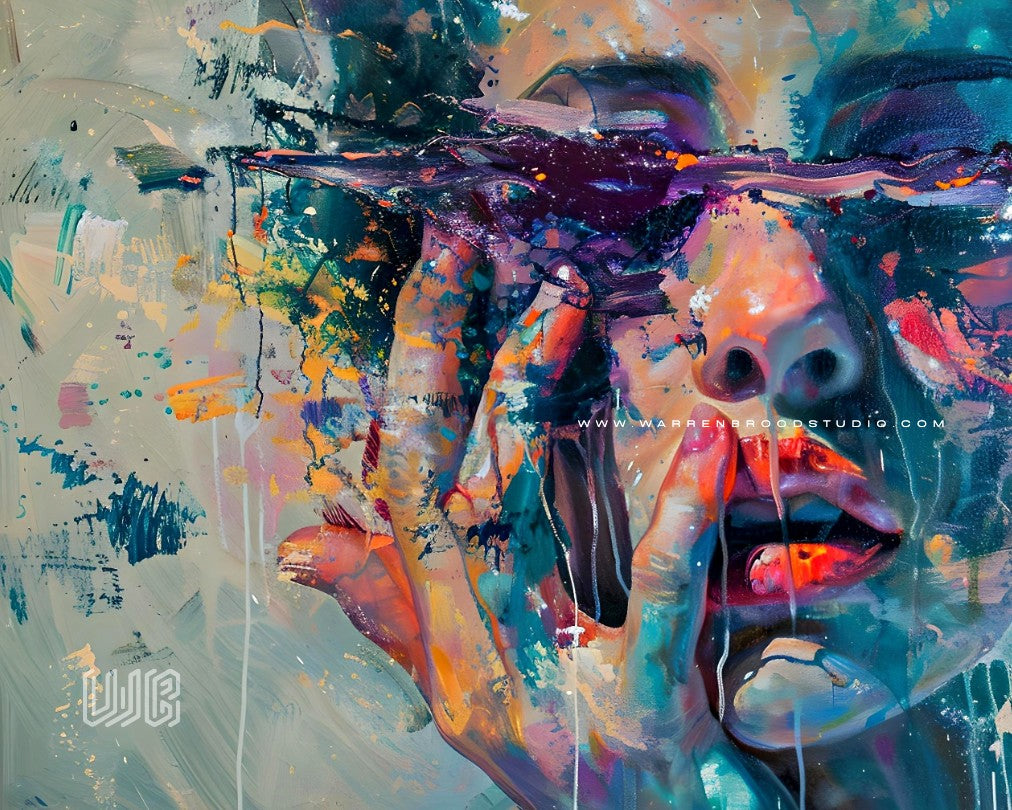 Lost in Thought Wall Art, Premium Wall Arts, Home Décor Wall Frames Dubai, Contemporary Abstract Portrait Painting, Abstract Face Artwork, Emotional Portrait Wall Art, Luxury Wall Art Dubai, Premium Wooden Wall Frame, Modern Framed Artwork, Contemporary Art Print Wall Frames, Artistic Portrait Painting, Statement Wall Art, Luxury Interior Wall Décor, Designer Wall Frames Dubai, Abstract Expression Artwork, Buy Wall Art Online Dubai, Warren Brood Studio.