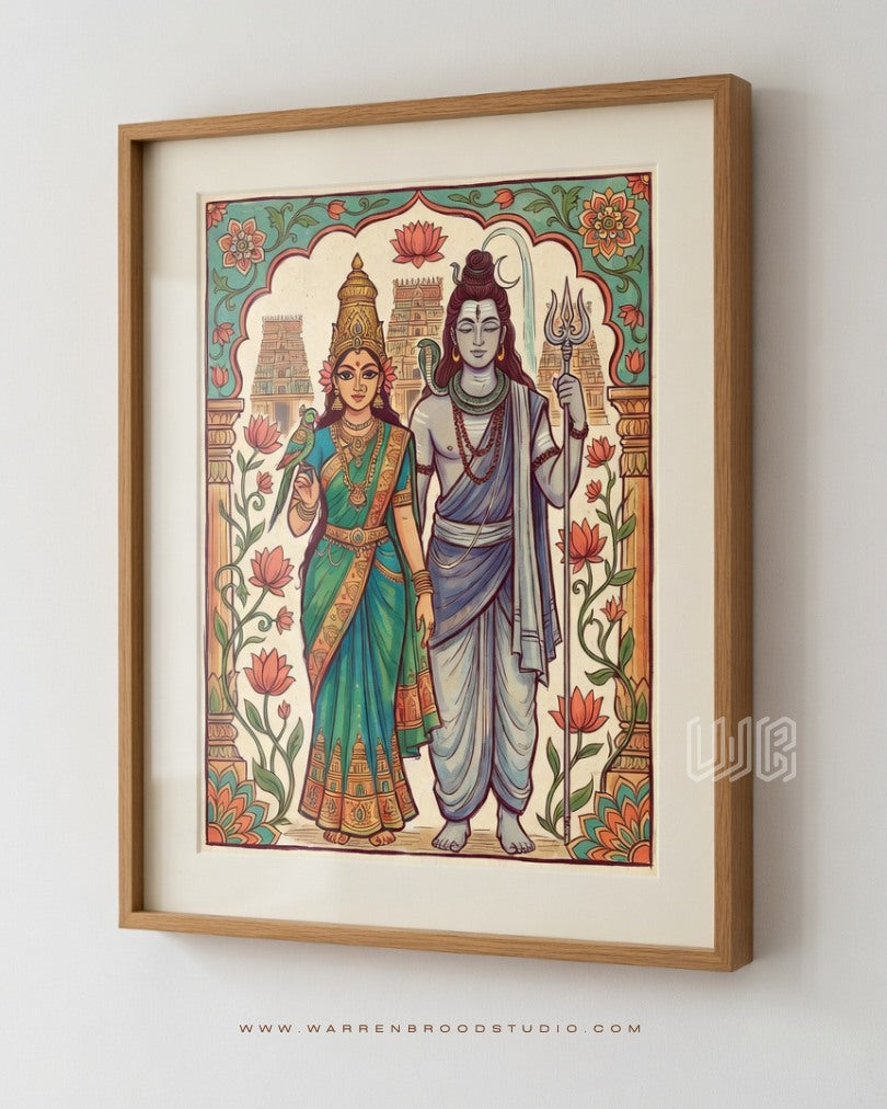 Buy Lord Shiva Wall Art, Buy Shiva Parvati Painting, Premium Shiva Parvati Wall Art, Shiva Parvati Framed Print, Mahadev Wall Art, Hindu Religious Wall Decor, Shiva Temple Artwork, Goddess Parvati Wall Decor, Hindu God Wall Art, Spiritual Wall Art, Temple Wall Decor, Premium Hindu Wall Art, Luxury Religious Wall Art, Hindu Wall Art Online - Warren Brood Studio