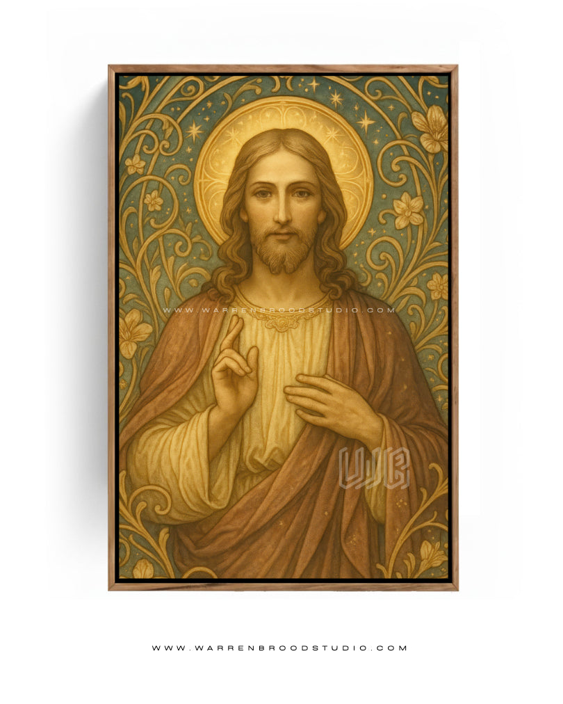 Sacred Heart Jesus, Wooden Art Frame