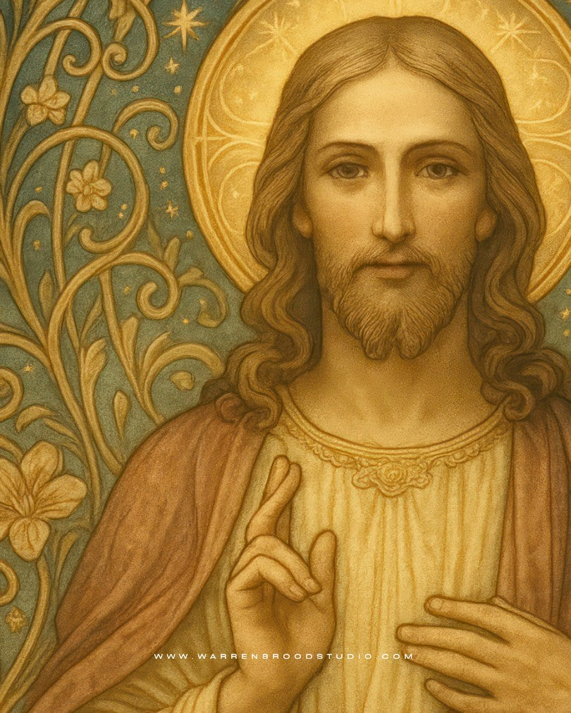 Sacred Heart Jesus, Wooden Art Frame
