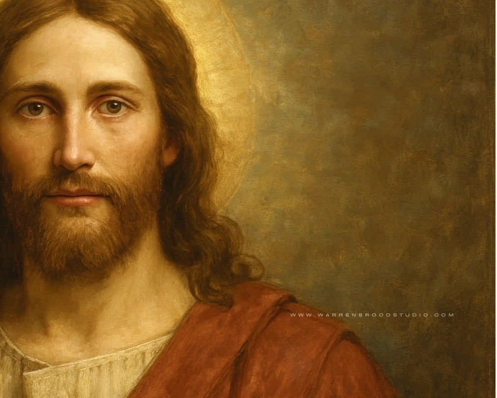 Sacred Heart Jesus Portrait Painting - Premium wooden frame