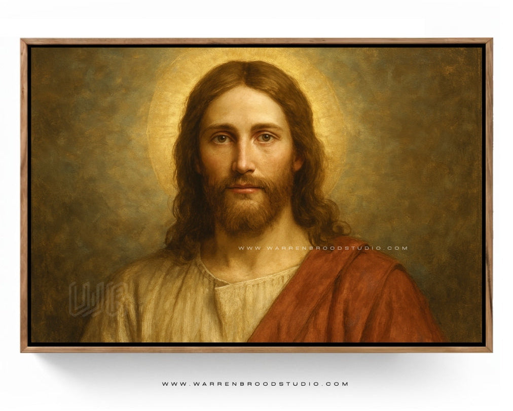Sacred Heart Jesus Portrait Painting - Premium wooden frame