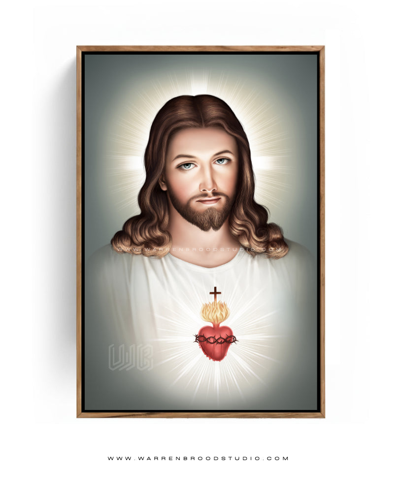 Sacred Heart Jesus Wall Frames – Catholic Digital Painting