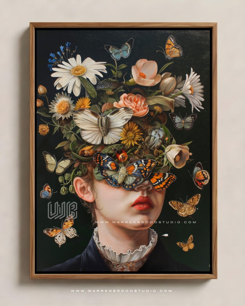 Shop The Living Bouquet Premium Wall Art featuring contemporary floral oil painting design and luxury home décor wall frames - Warren Brood Studio