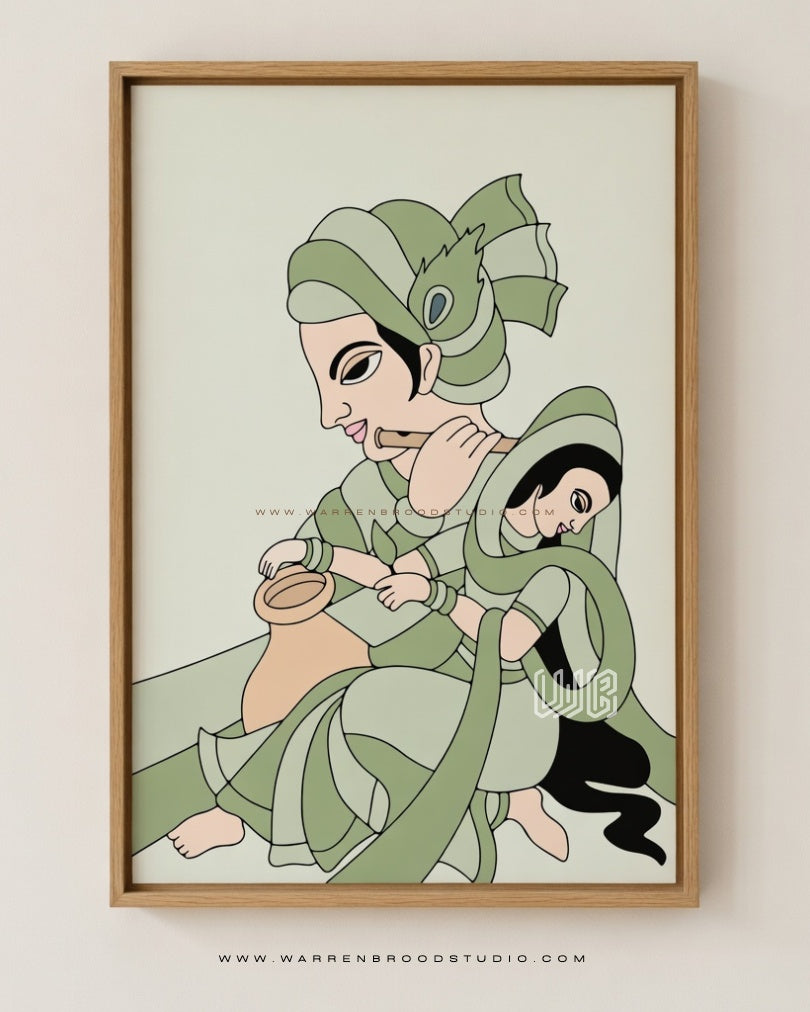 Shop Radha Krishna Wall Art | Contemporary Indian Hindu Artwork for Home Decor - Warren Brood Studio