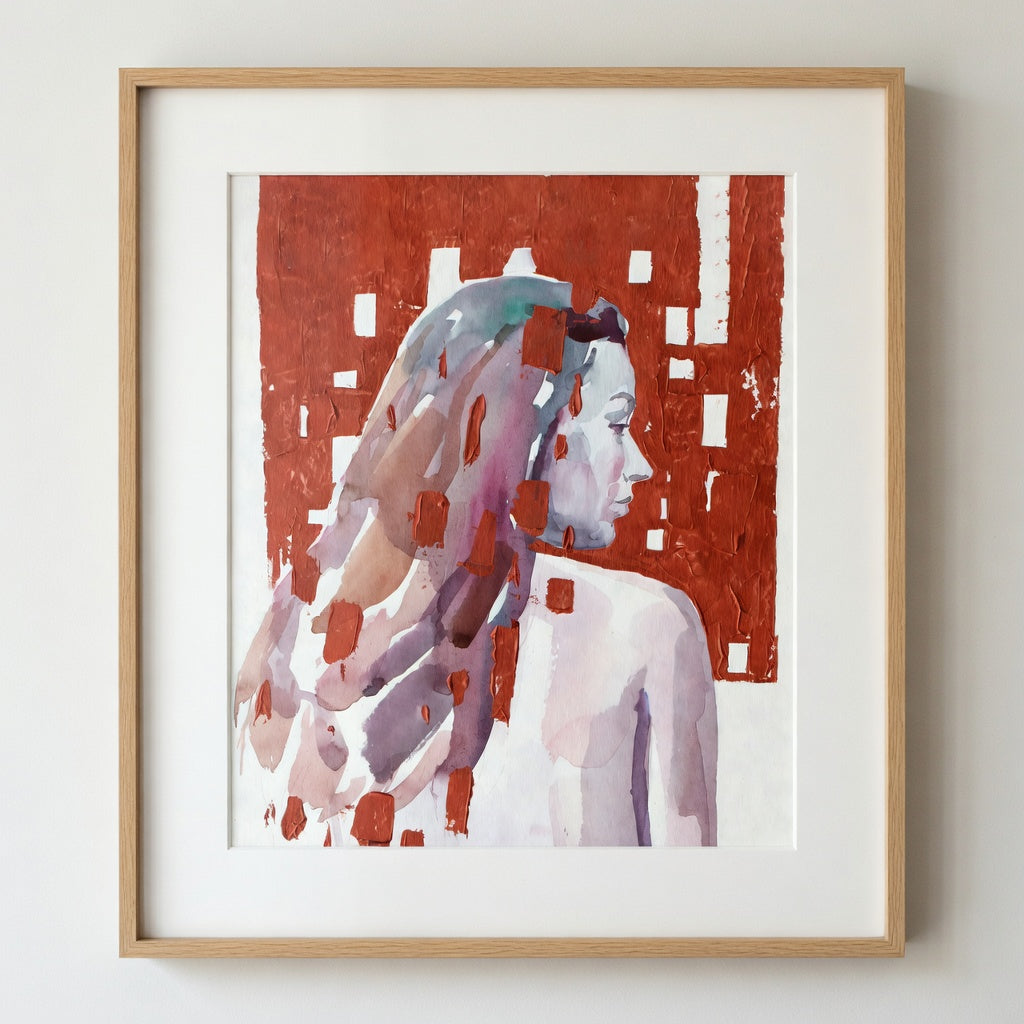 Unfinished Presence | Contemporary Acrylic Portrait Painting | Premium Wall Art Frames
