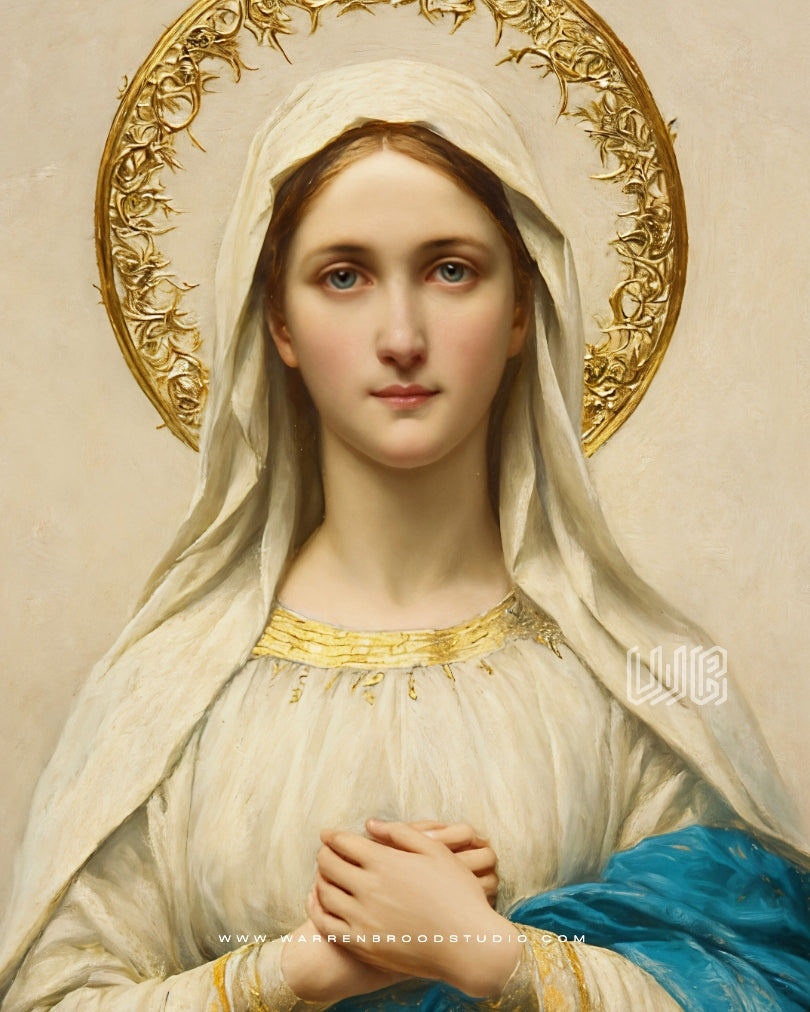 Mother Mary Wall Art Frame, Catholic Religious Wall Decor