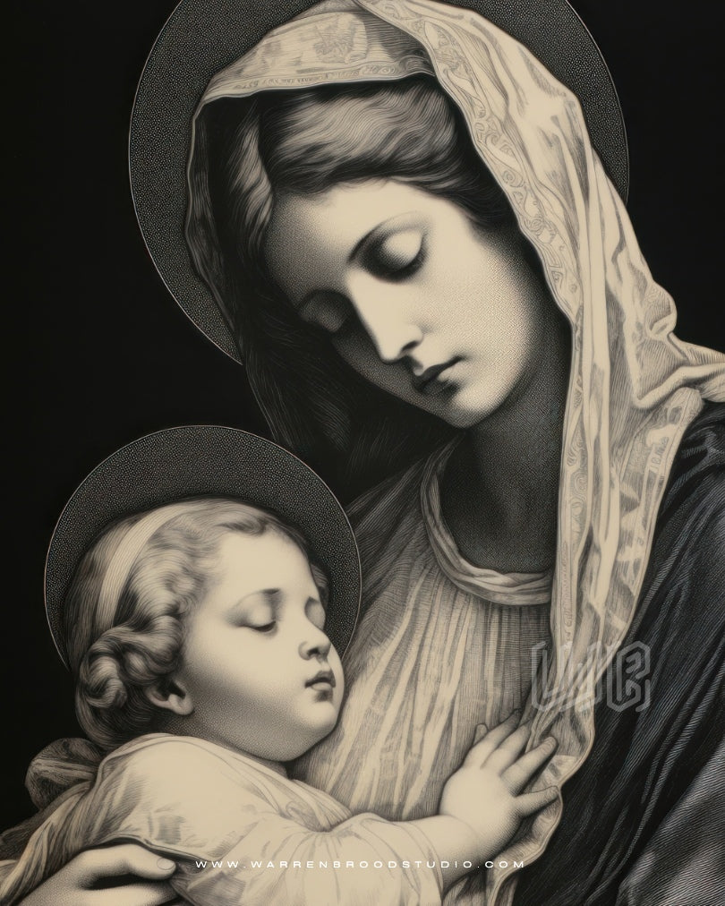 Virgin Mary with Baby Jesus Christ | Christian Wall Frames